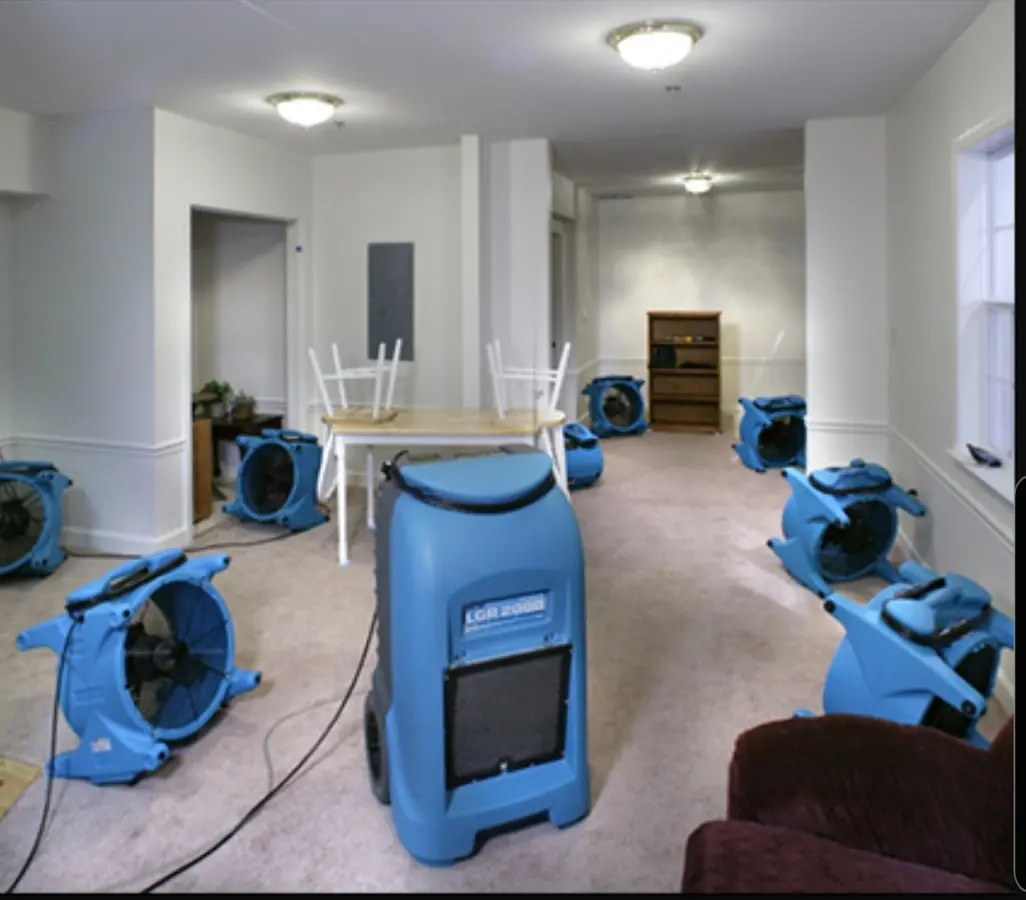 Air movers and dehumidifier setup for Water Extraction & Removal in Bridgeview